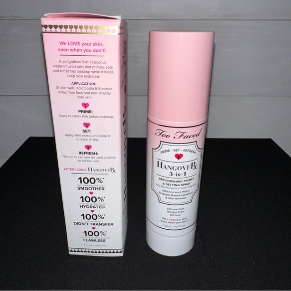 NIB 4 FL OZ. TOO FACED HANGOVER RX 3-in-1 Replenishing Primer & Setting Spray - Picture 5 of 5